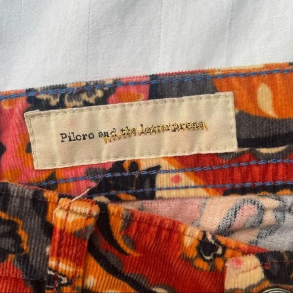Anthropologie Pilcro And The Letterpress Serif Paisley Corduroy Pants 27 US 4 - Picture 5 of 12